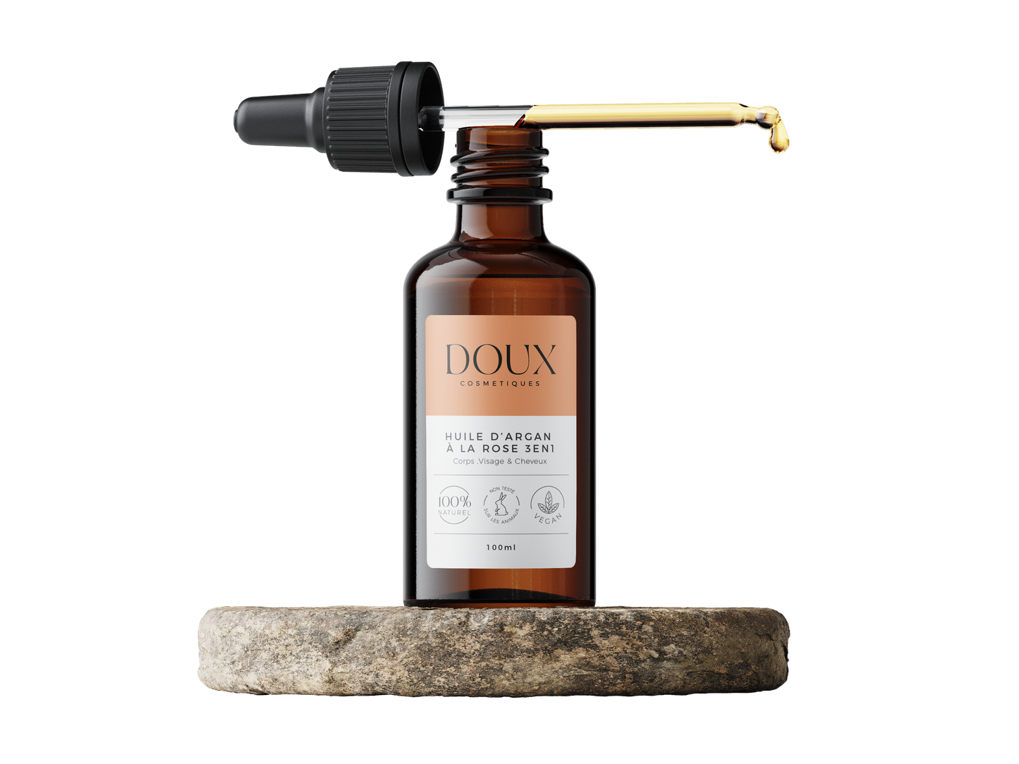 Huile d'Argan à la Rose 3 en 1